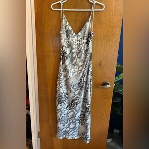 Express Midi Animal Print Slip Dress